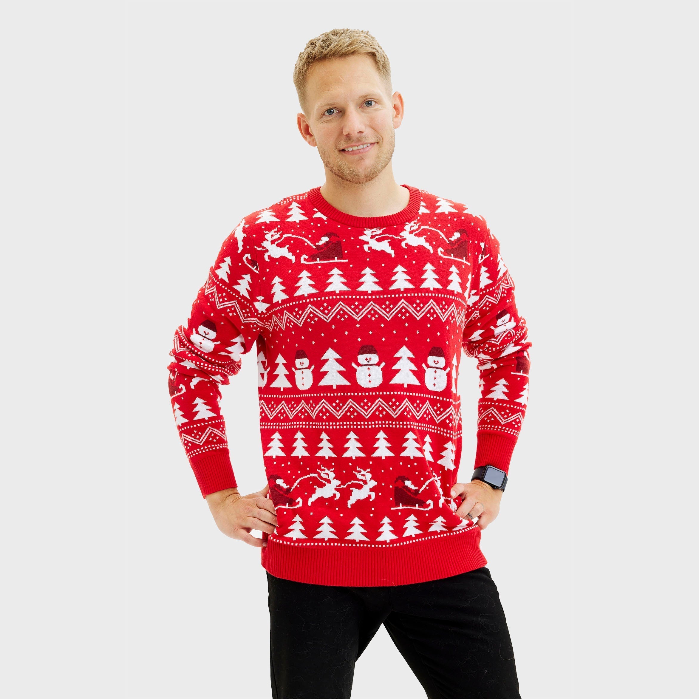 The Stylish Red Christmas Sweater – Men